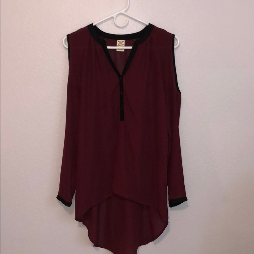 Sheer Maroon dress shirt